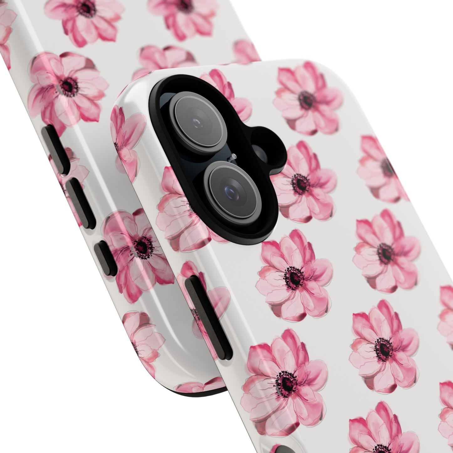 Floral Tough Phone Case - Stylish Protection with Pink Flowers - iPhone Samsung Galaxy Google Pixel - MahaCase