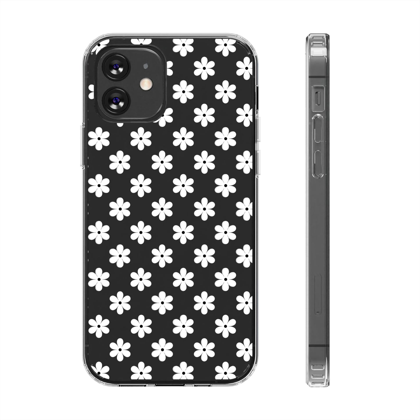 White Floral #222 Clear Cases - MahaCase