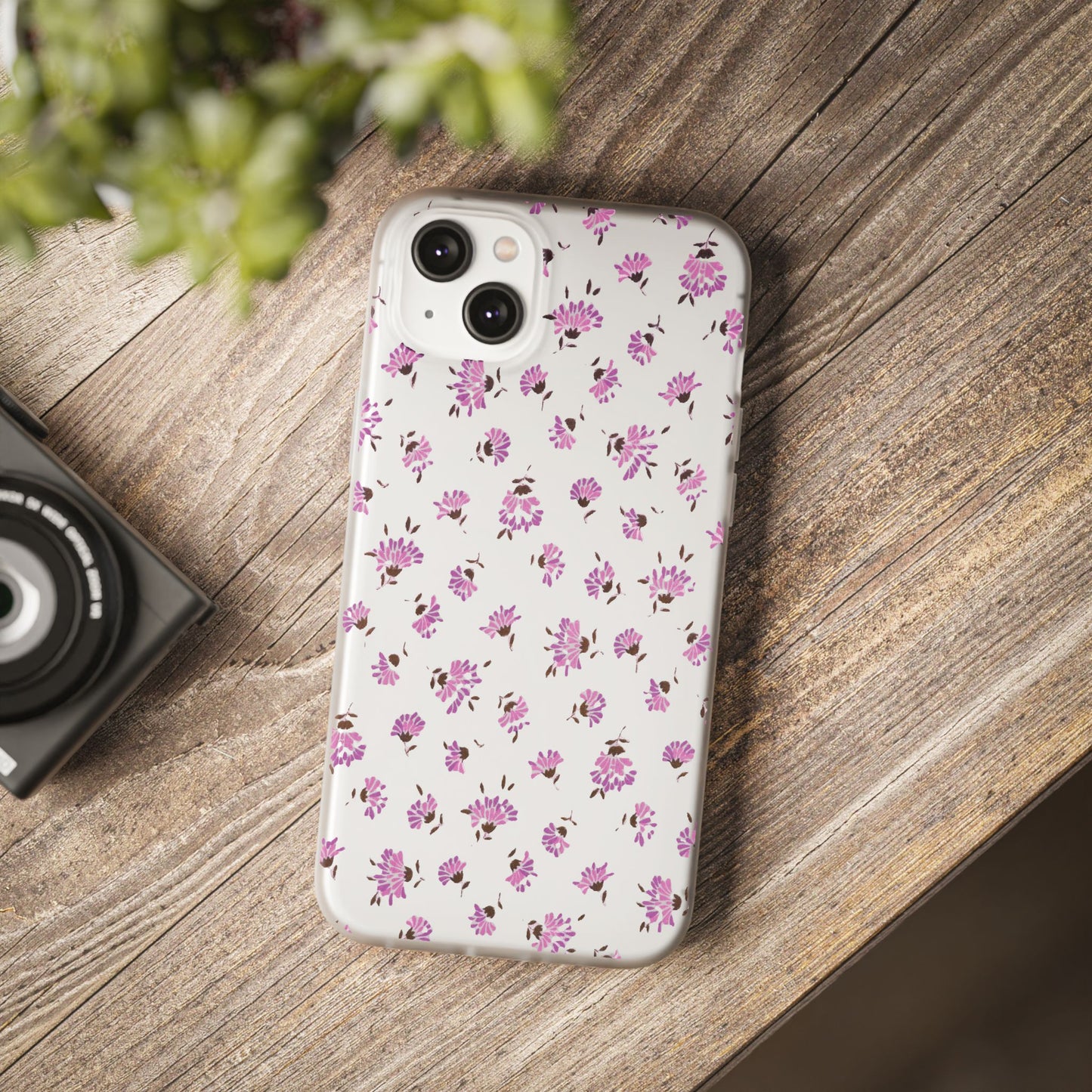 Floral Flexible Phone Case - Flower Pattern, Cute Gift for Her, Stylish Accessory, Spring Vibe, Lightweight Protective Cover- iPhone, Samsung, Gift Packaging - MahaCase