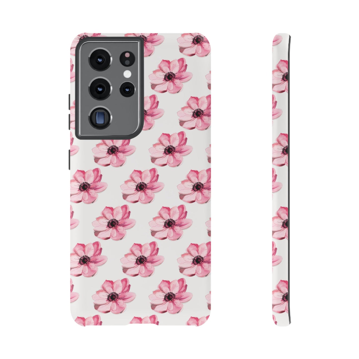 Floral Tough Phone Case - Stylish Protection with Pink Flowers - iPhone Samsung Galaxy Google Pixel - MahaCase