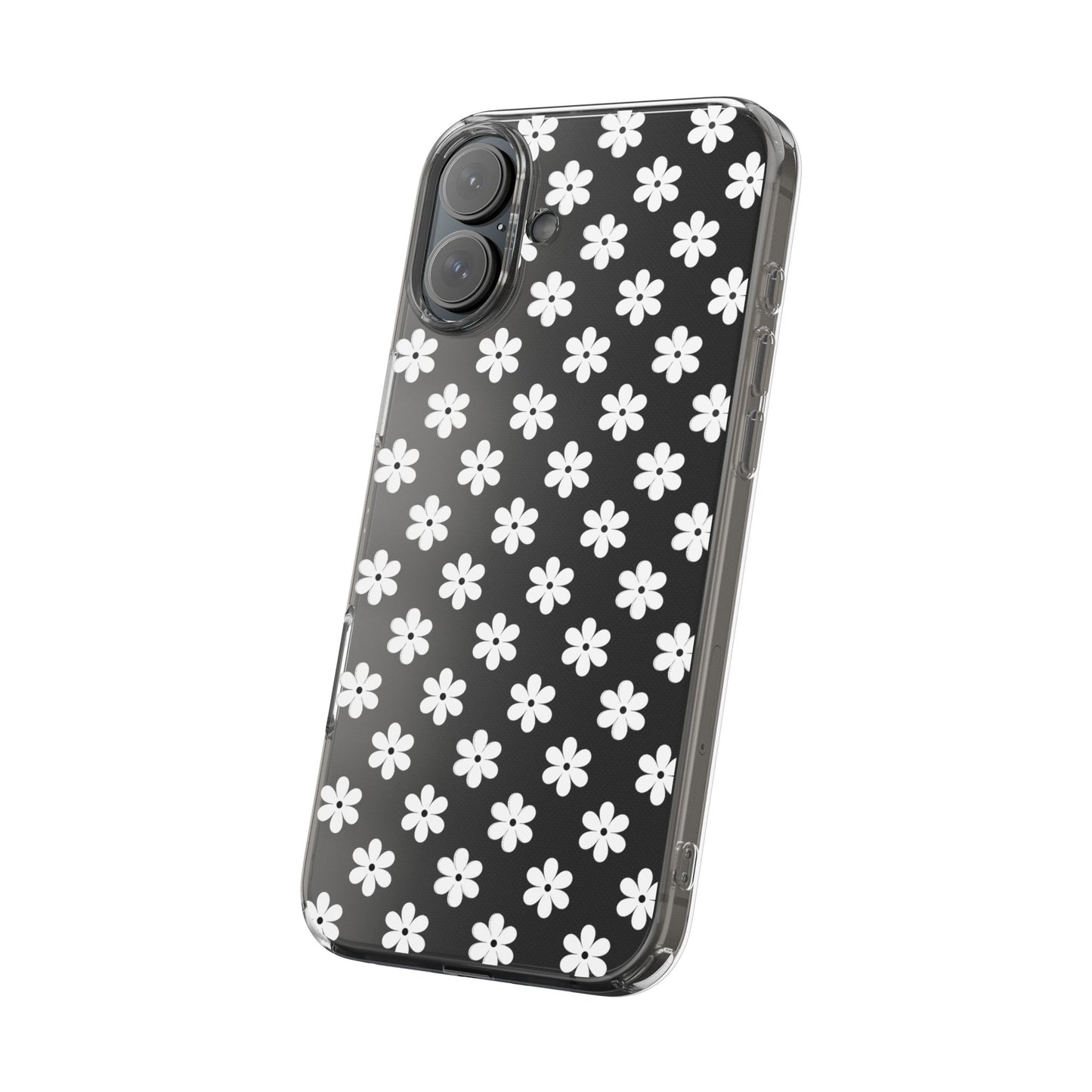 White Floral #222 Clear Cases - MahaCase