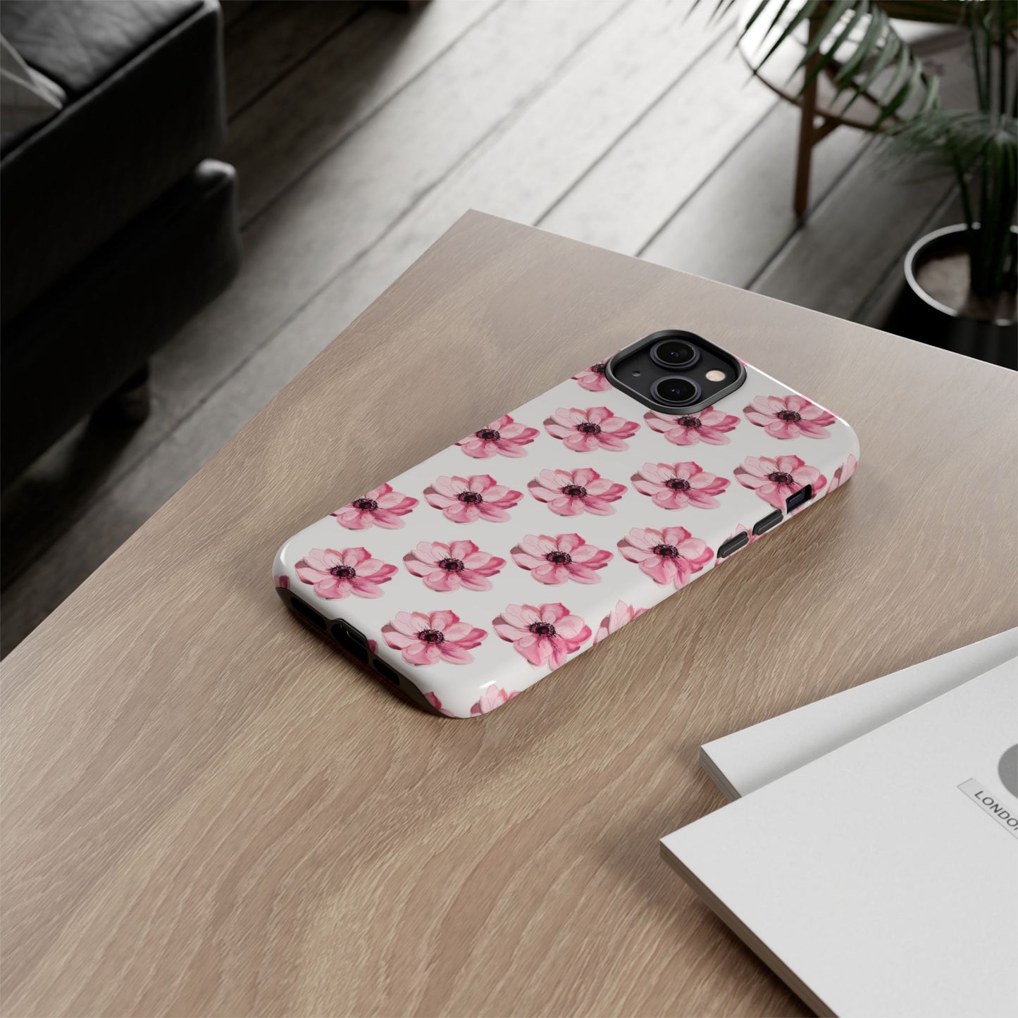 Floral Tough Phone Case - Stylish Protection with Pink Flowers - iPhone Samsung Galaxy Google Pixel - MahaCase