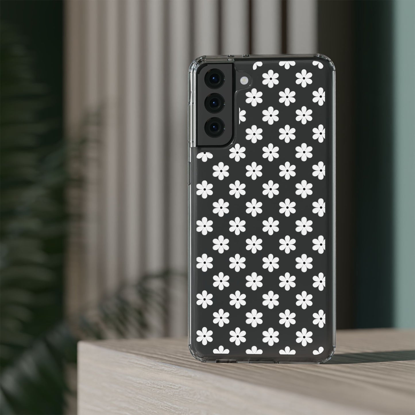 White Floral #222 Clear Cases - MahaCase