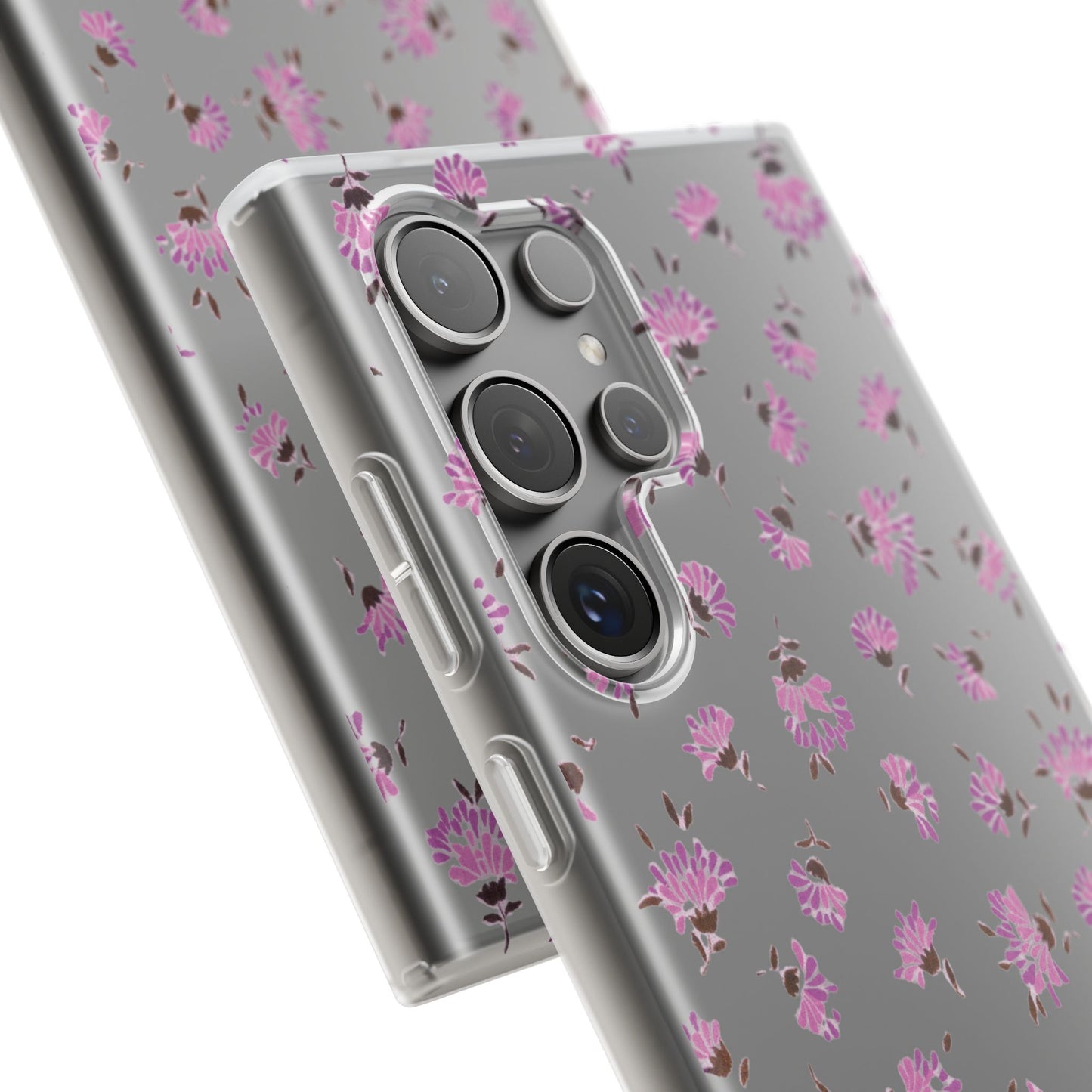 Floral Flexible Phone Case - Flower Pattern, Cute Gift for Her, Stylish Accessory, Spring Vibe, Lightweight Protective Cover- iPhone, Samsung, Gift Packaging - MahaCase