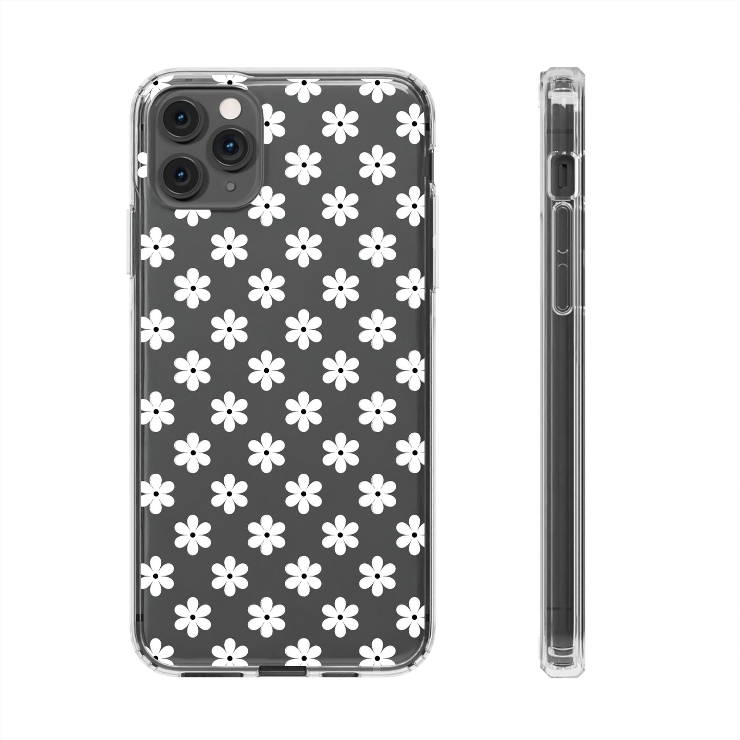 White Floral #222 Clear Cases - MahaCase