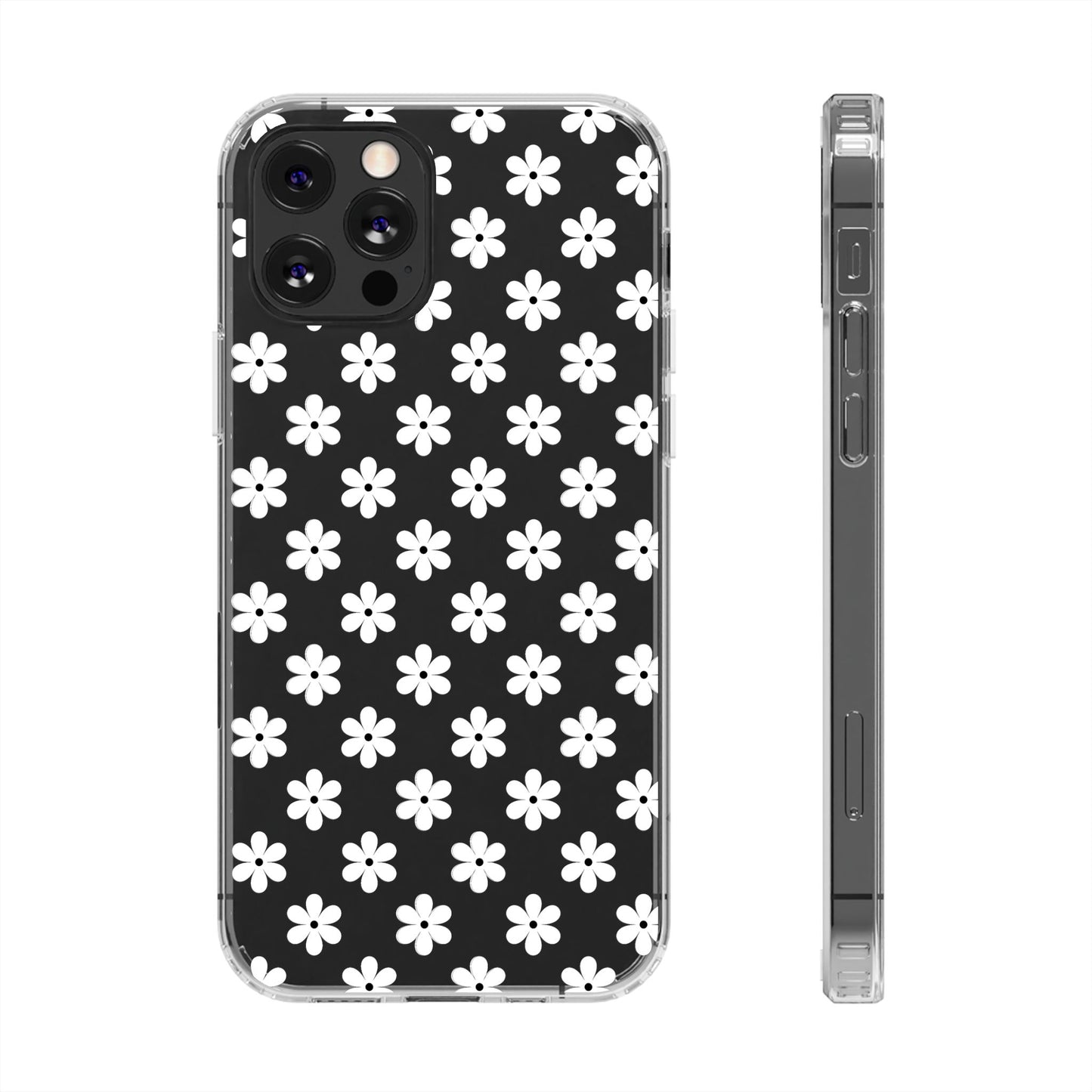 White Floral #222 Clear Cases - MahaCase