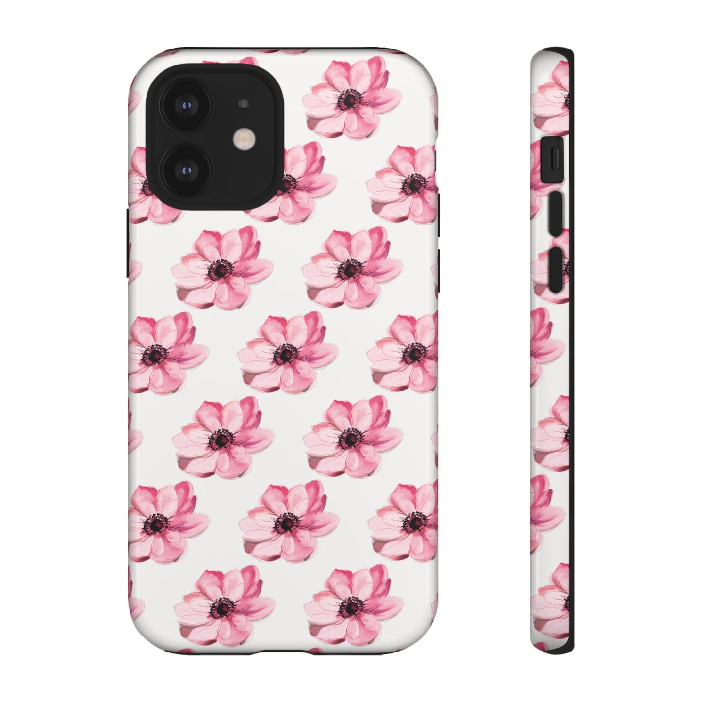 Floral Tough Phone Case - Stylish Protection with Pink Flowers - iPhone Samsung Galaxy Google Pixel - MahaCase