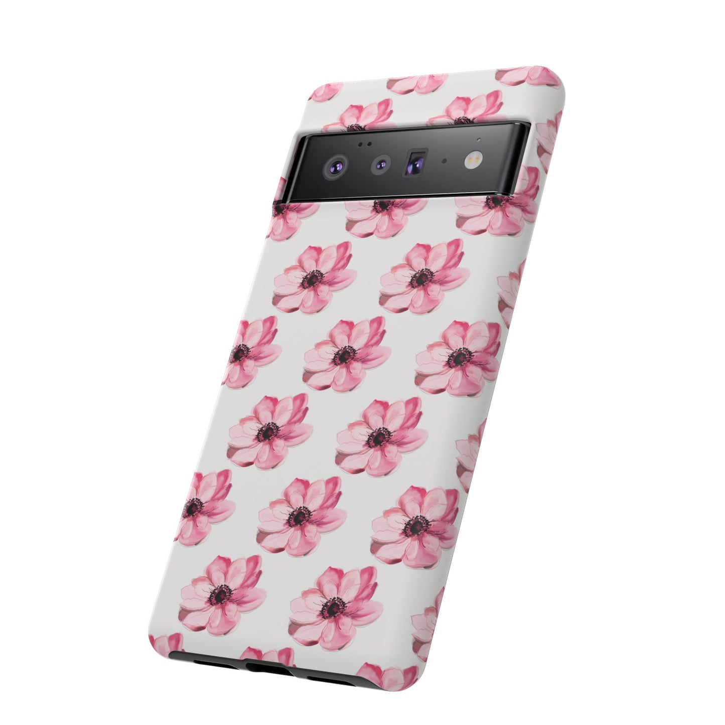 Floral Tough Phone Case - Stylish Protection with Pink Flowers - iPhone Samsung Galaxy Google Pixel - MahaCase