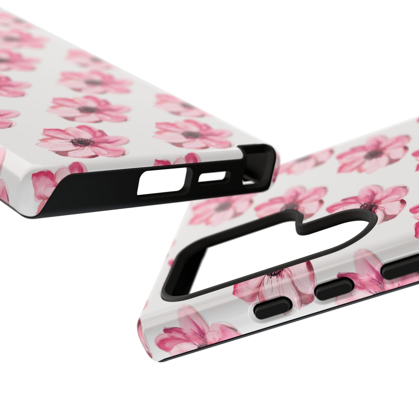 Floral Tough Phone Case - Stylish Protection with Pink Flowers - iPhone Samsung Galaxy Google Pixel - MahaCase
