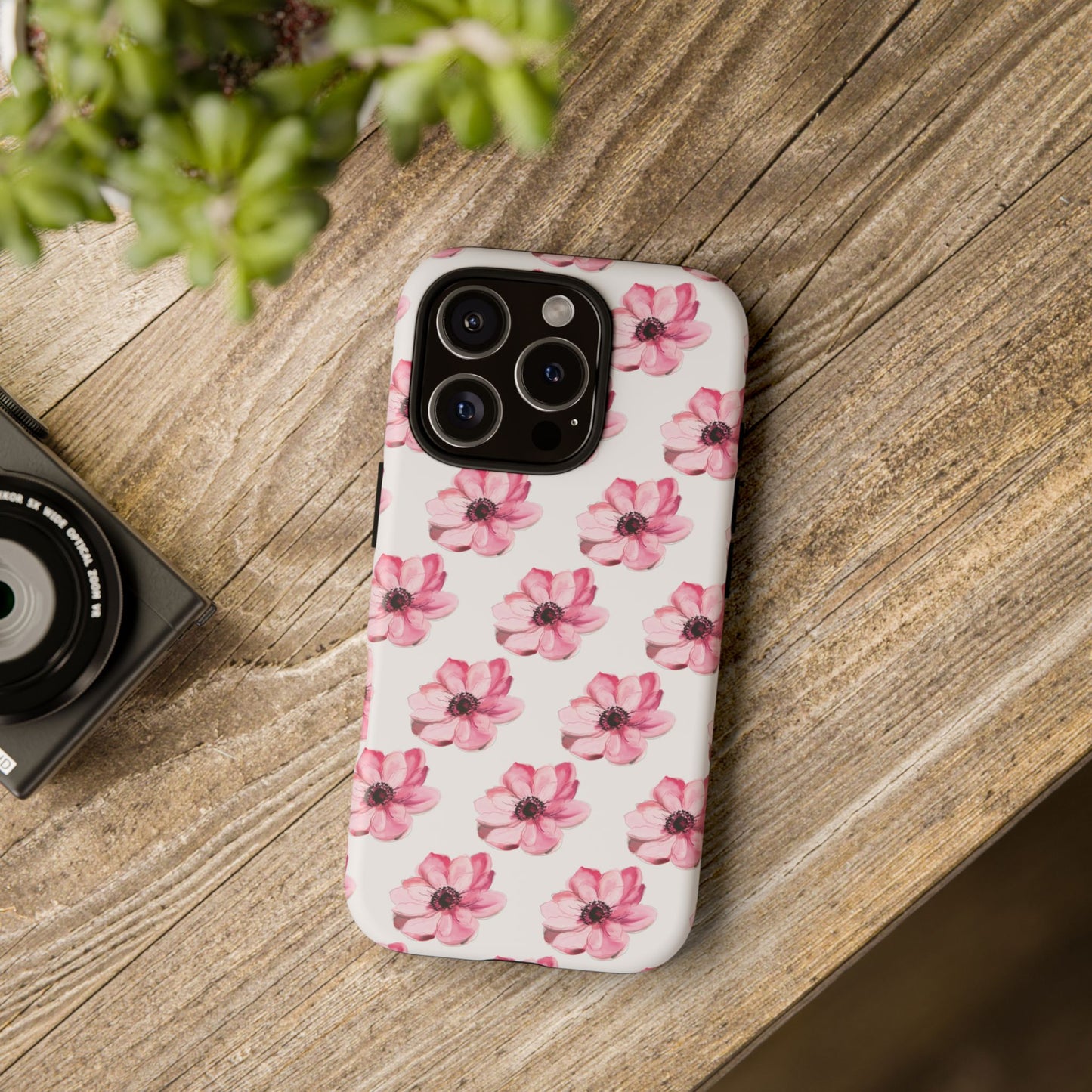 Floral Tough Phone Case - Stylish Protection with Pink Flowers - iPhone Samsung Galaxy Google Pixel - MahaCase