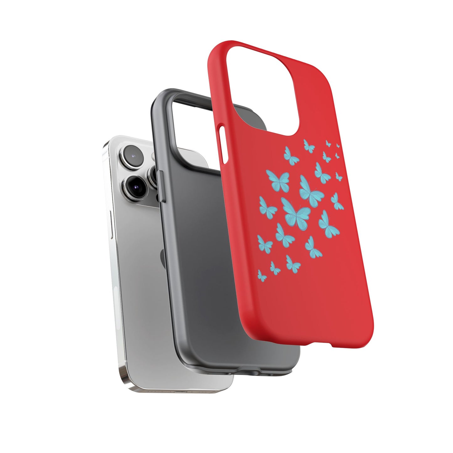 Butterflies in Red - Tough Cases iPhone Samsung Google Pixel - MahaCase