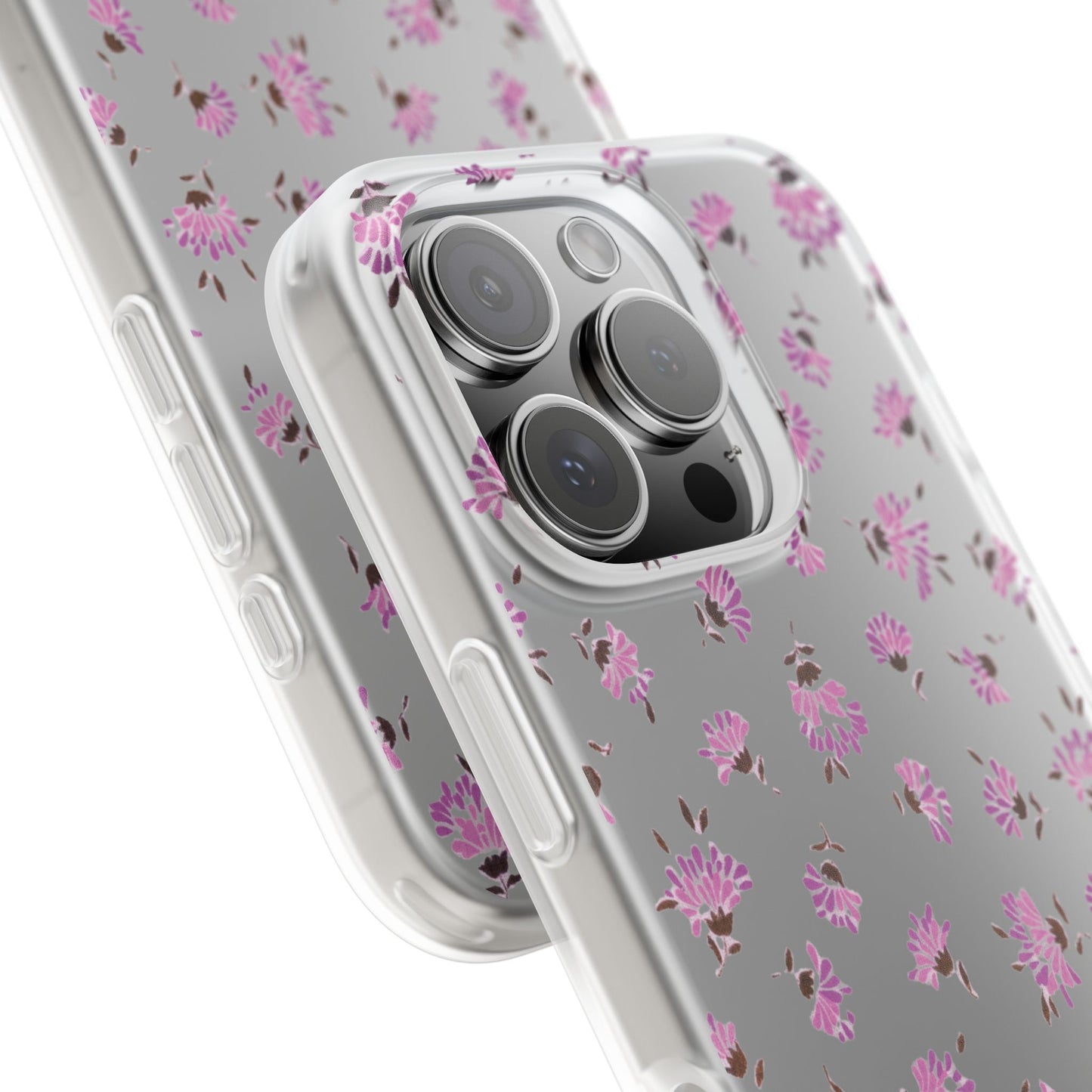 Floral Flexible Phone Case - Flower Pattern, Cute Gift for Her, Stylish Accessory, Spring Vibe, Lightweight Protective Cover- iPhone, Samsung, Gift Packaging - MahaCase