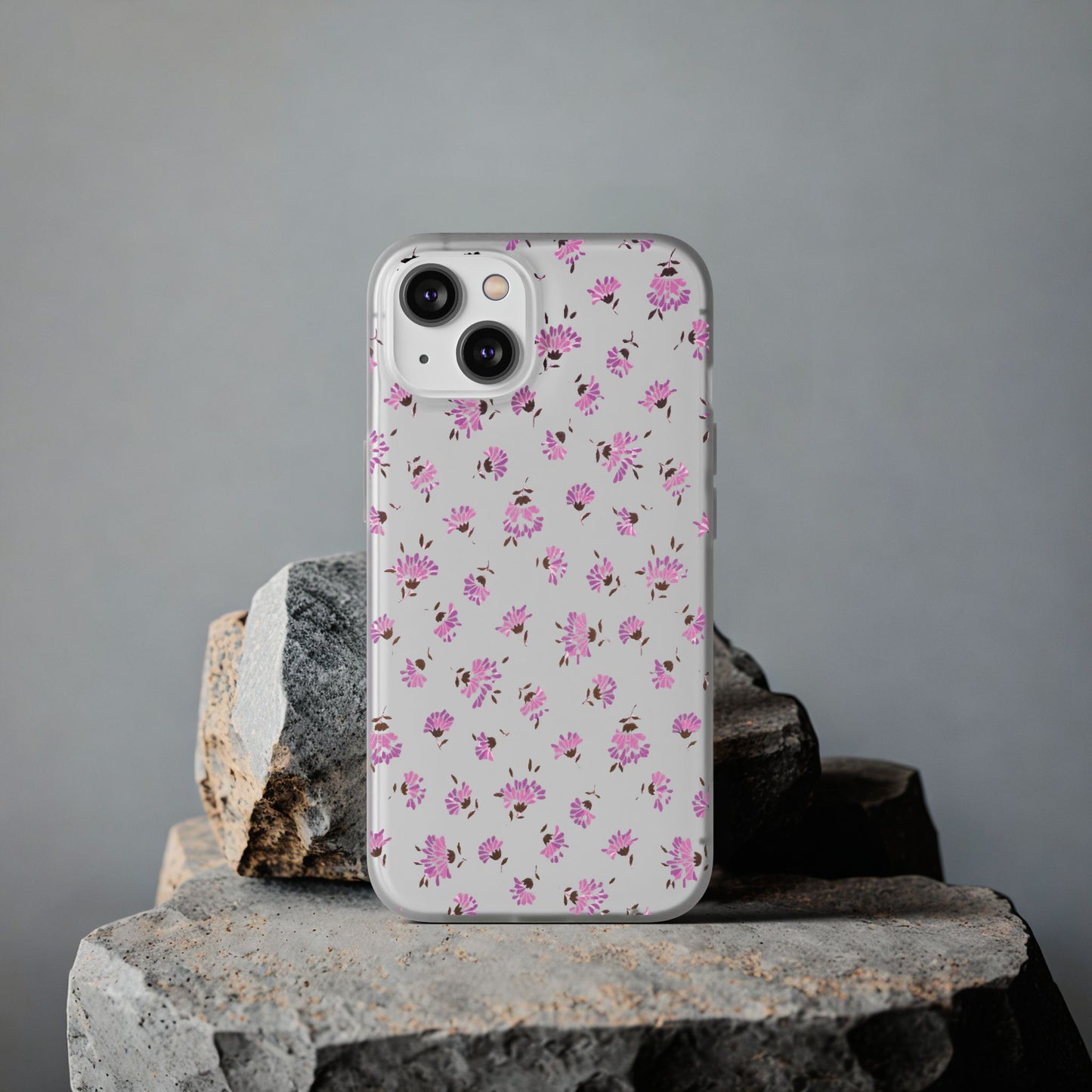 Floral Flexible Phone Case - Flower Pattern, Cute Gift for Her, Stylish Accessory, Spring Vibe, Lightweight Protective Cover- iPhone, Samsung, Gift Packaging - MahaCase