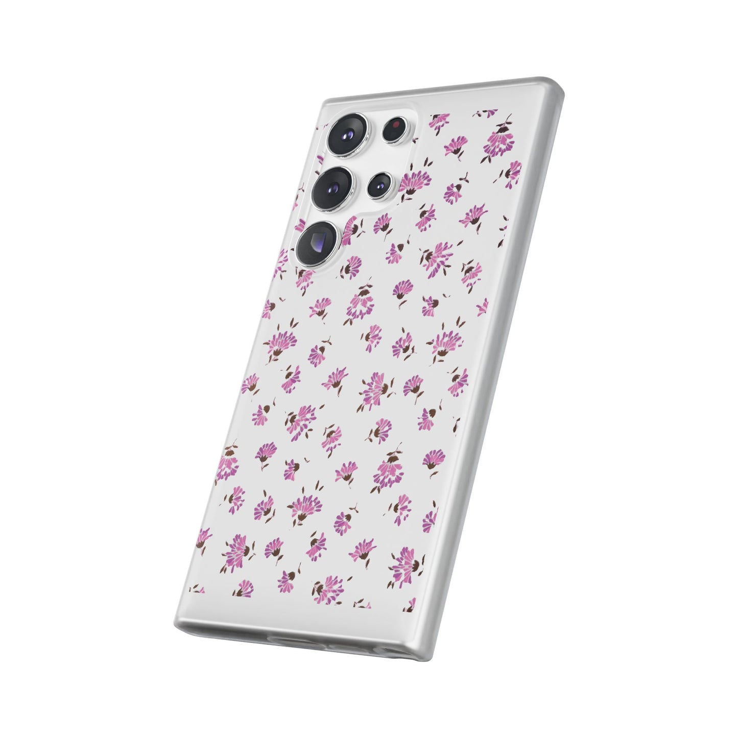 Floral Flexible Phone Case - Flower Pattern, Cute Gift for Her, Stylish Accessory, Spring Vibe, Lightweight Protective Cover- iPhone, Samsung, Gift Packaging - MahaCase