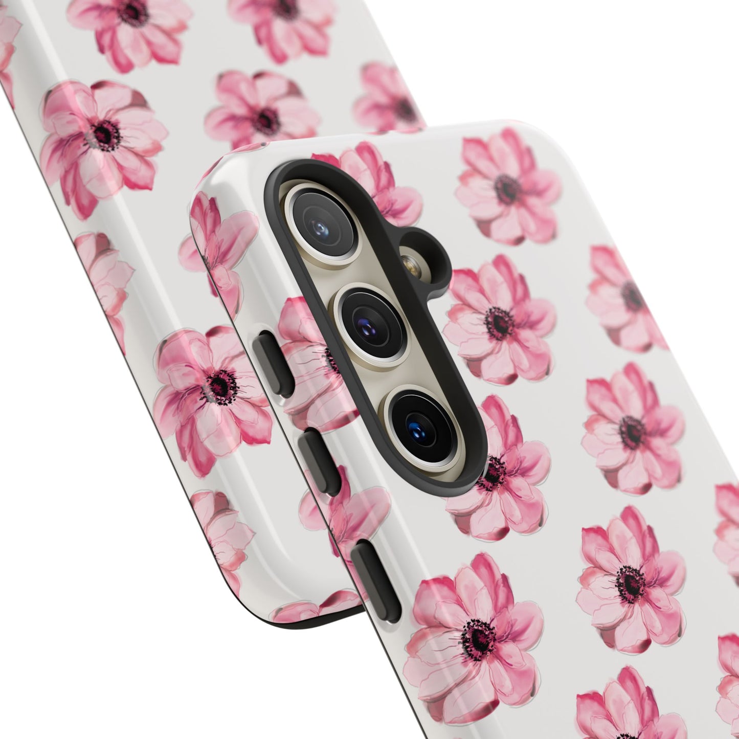 Floral Tough Phone Case - Stylish Protection with Pink Flowers - iPhone Samsung Galaxy Google Pixel - MahaCase