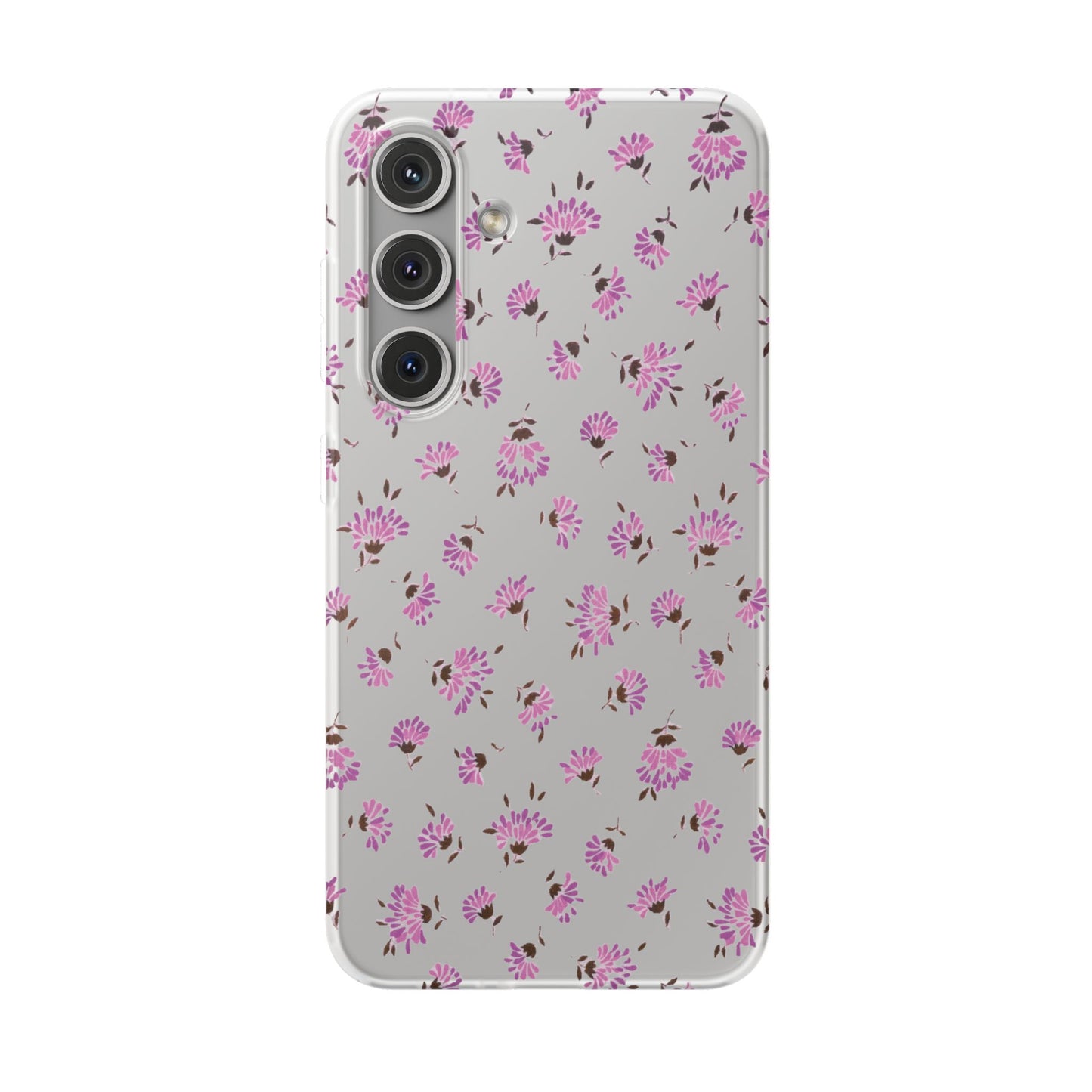 Floral Flexible Phone Case - Flower Pattern, Cute Gift for Her, Stylish Accessory, Spring Vibe, Lightweight Protective Cover- iPhone, Samsung, Gift Packaging - MahaCase