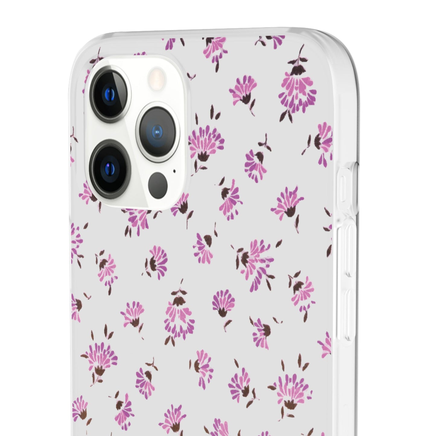 Floral Flexible Phone Case - Flower Pattern, Cute Gift for Her, Stylish Accessory, Spring Vibe, Lightweight Protective Cover- iPhone, Samsung, Gift Packaging - MahaCase