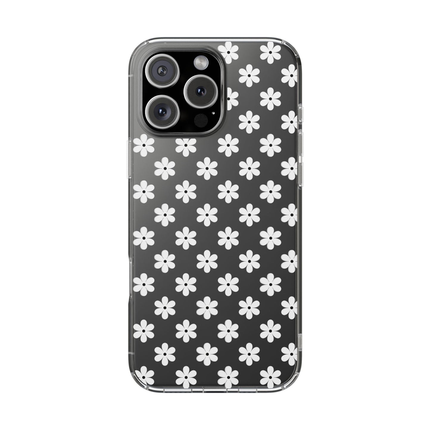 White Floral #222 Clear Cases - MahaCase
