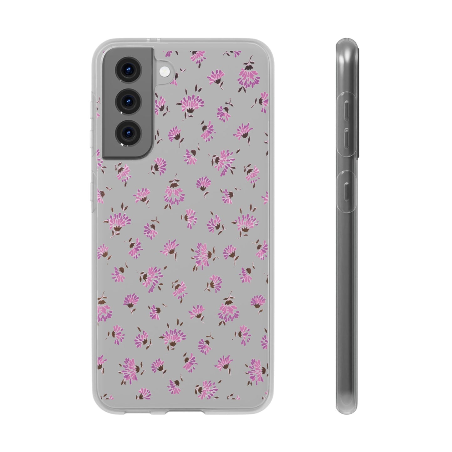 Floral Flexible Phone Case - Flower Pattern, Cute Gift for Her, Stylish Accessory, Spring Vibe, Lightweight Protective Cover- iPhone, Samsung, Gift Packaging - MahaCase