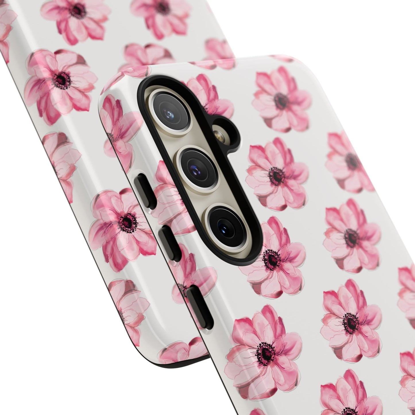 Floral Tough Phone Case - Stylish Protection with Pink Flowers - iPhone Samsung Galaxy Google Pixel - MahaCase