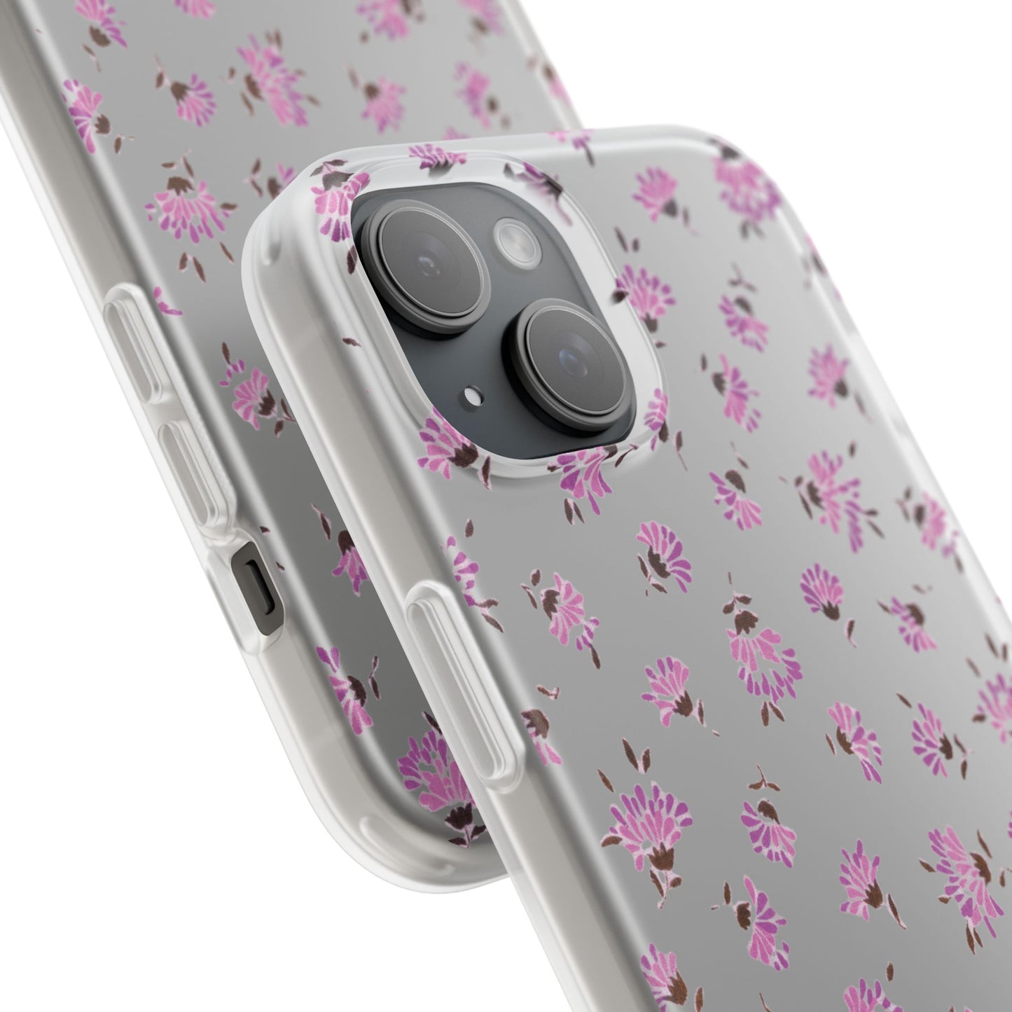 Floral Flexible Phone Case - Flower Pattern, Cute Gift for Her, Stylish Accessory, Spring Vibe, Lightweight Protective Cover- iPhone, Samsung, Gift Packaging - MahaCase