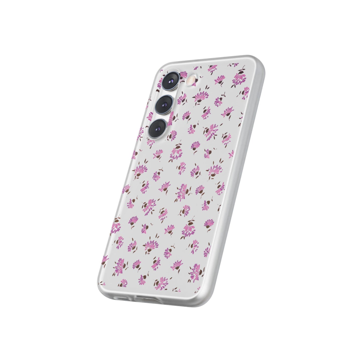 Floral Flexible Phone Case - Flower Pattern, Cute Gift for Her, Stylish Accessory, Spring Vibe, Lightweight Protective Cover- iPhone, Samsung, Gift Packaging - MahaCase