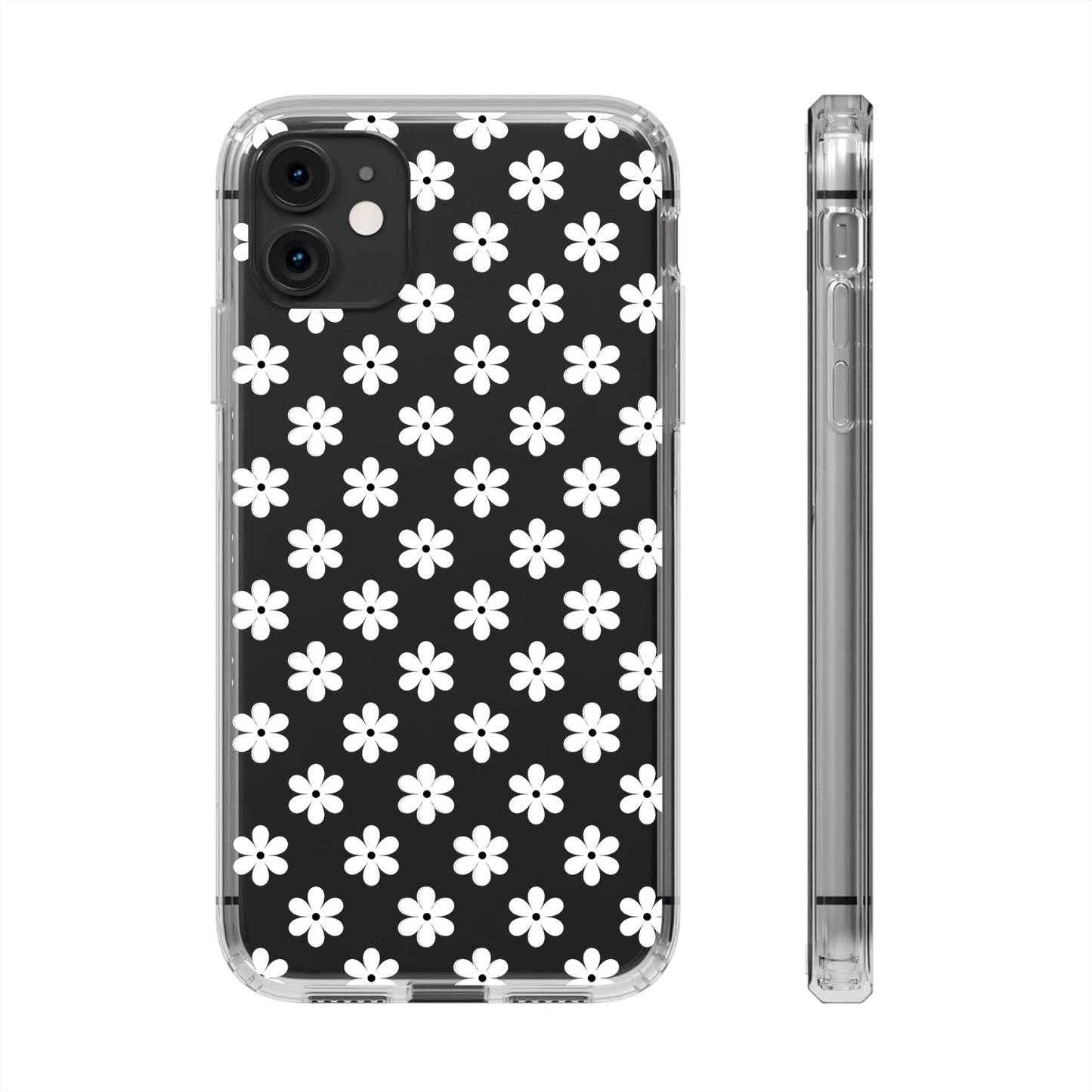 White Floral #222 Clear Cases - MahaCase