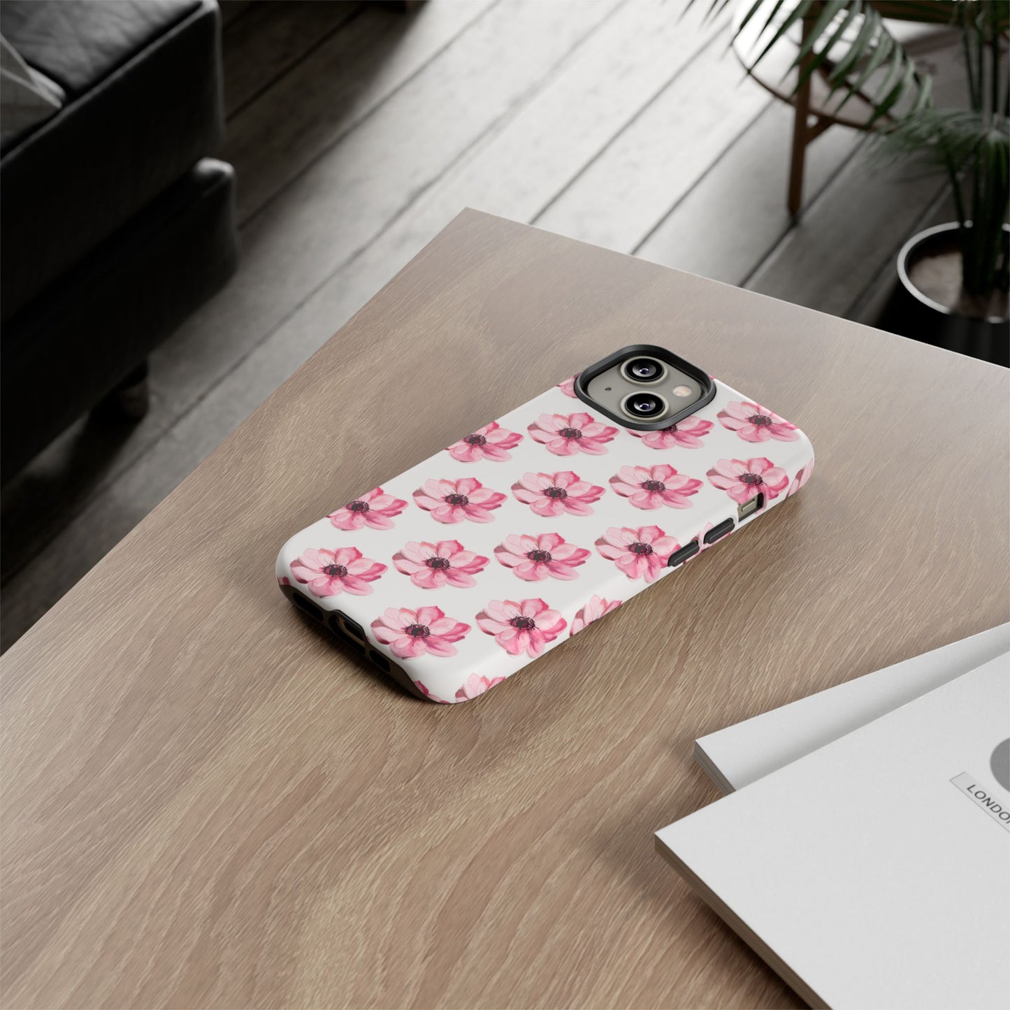 Floral Tough Phone Case - Stylish Protection with Pink Flowers - iPhone Samsung Galaxy Google Pixel - MahaCase