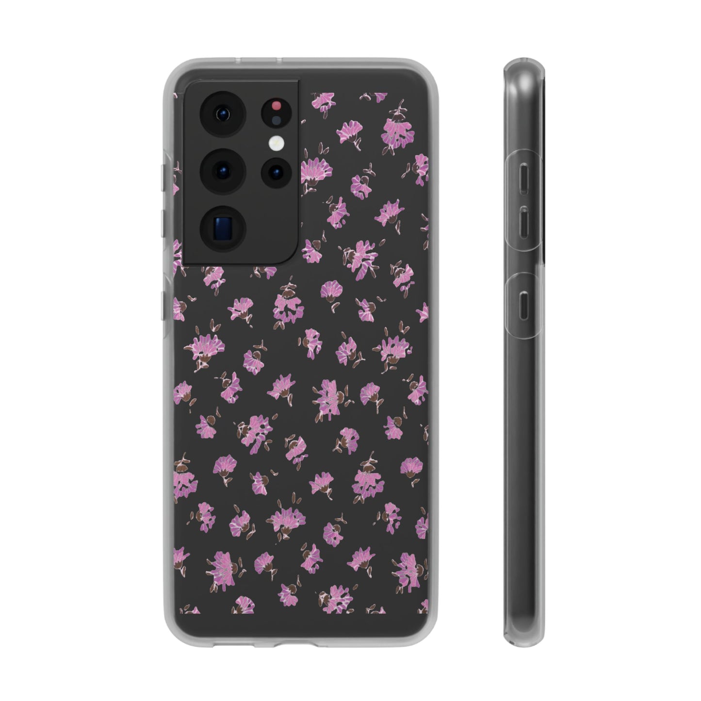 Floral Flexible Phone Case - Flower Pattern, Cute Gift for Her, Stylish Accessory, Spring Vibe, Lightweight Protective Cover- iPhone, Samsung, Gift Packaging - MahaCase