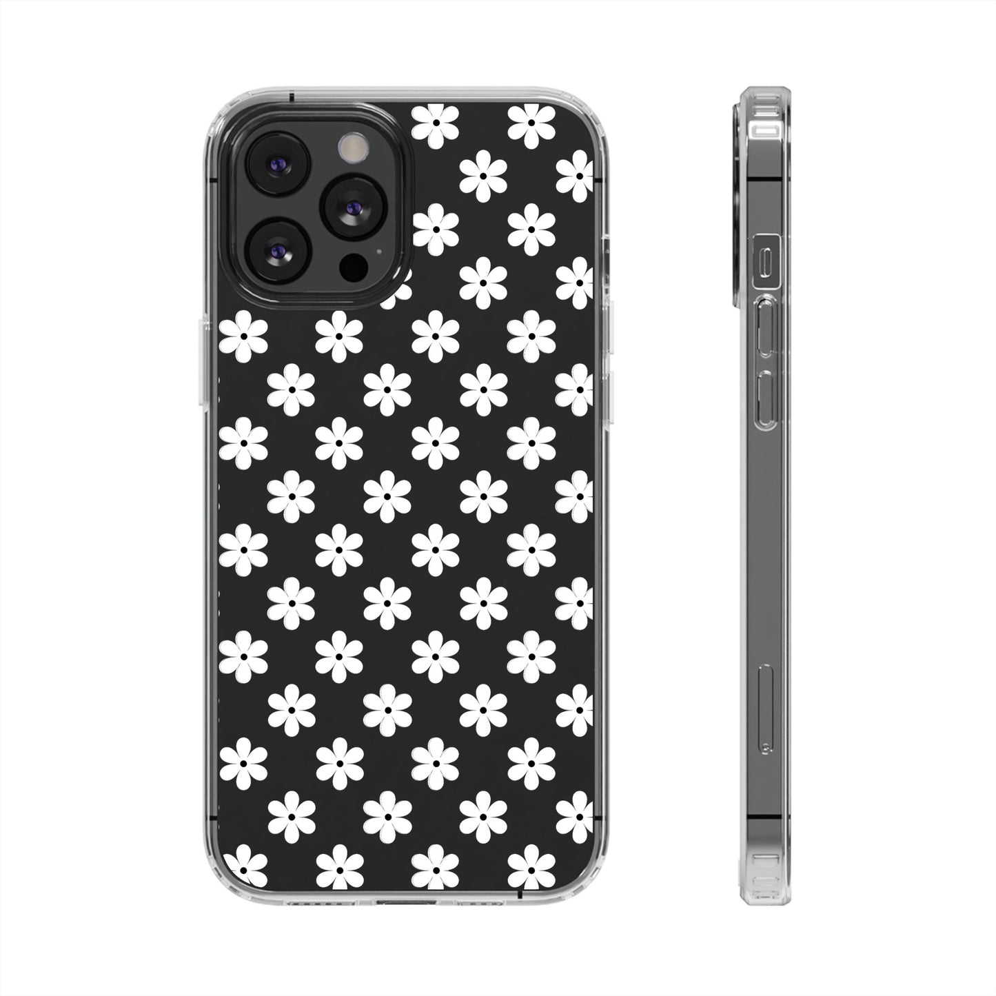 White Floral #222 Clear Cases - MahaCase