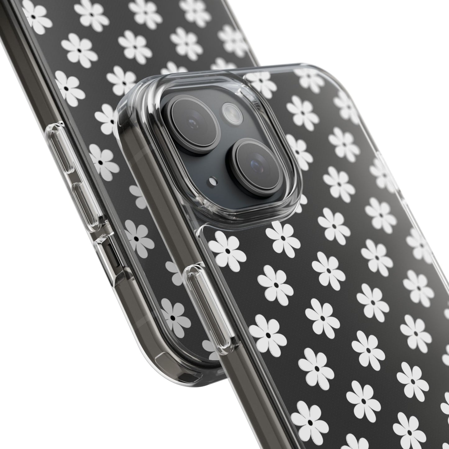 White Floral #222 Clear Cases - MahaCase