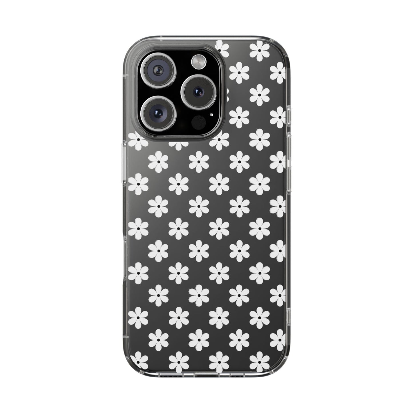 White Floral #222 Clear Cases - MahaCase