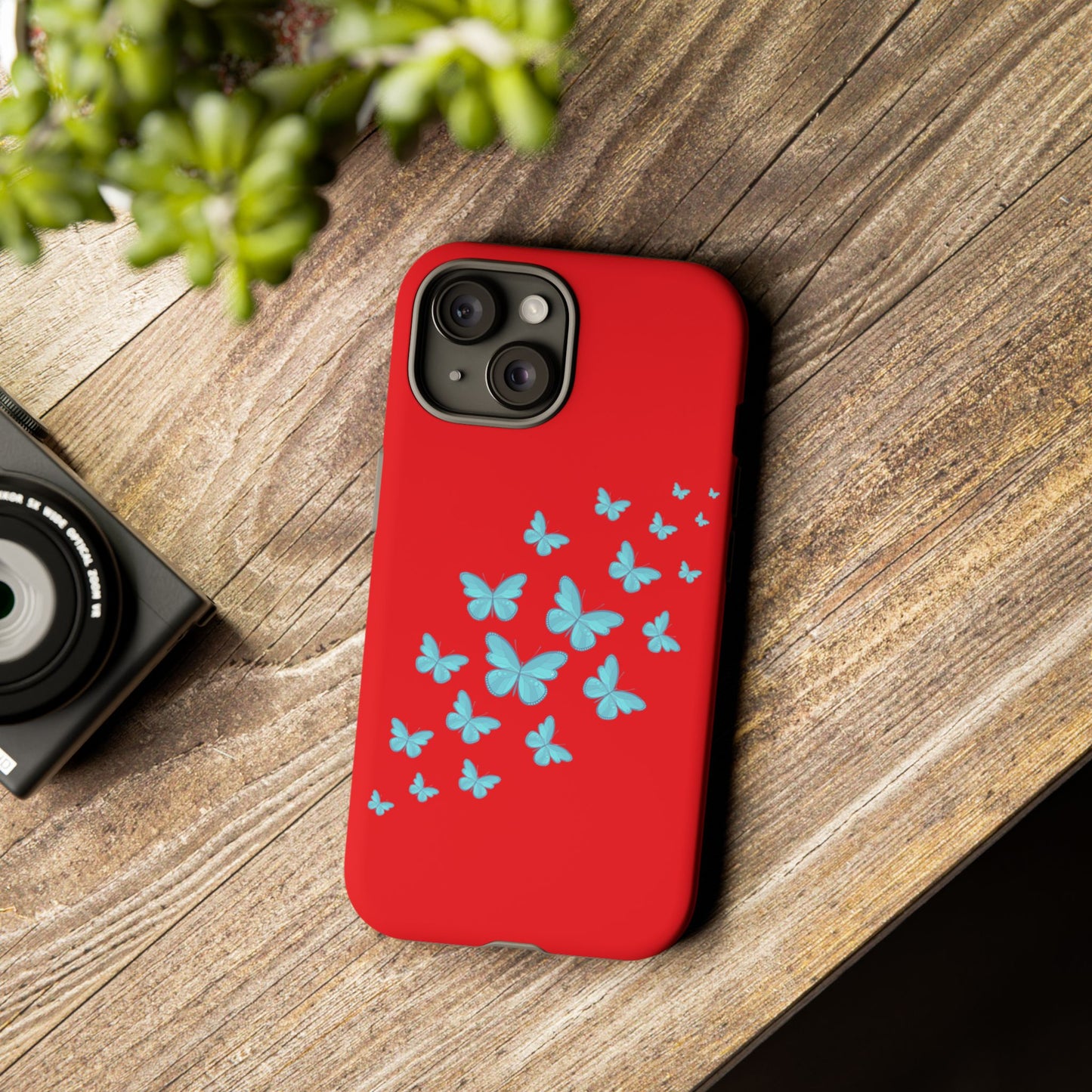 Butterflies in Red - Tough Cases iPhone Samsung Google Pixel - MahaCase