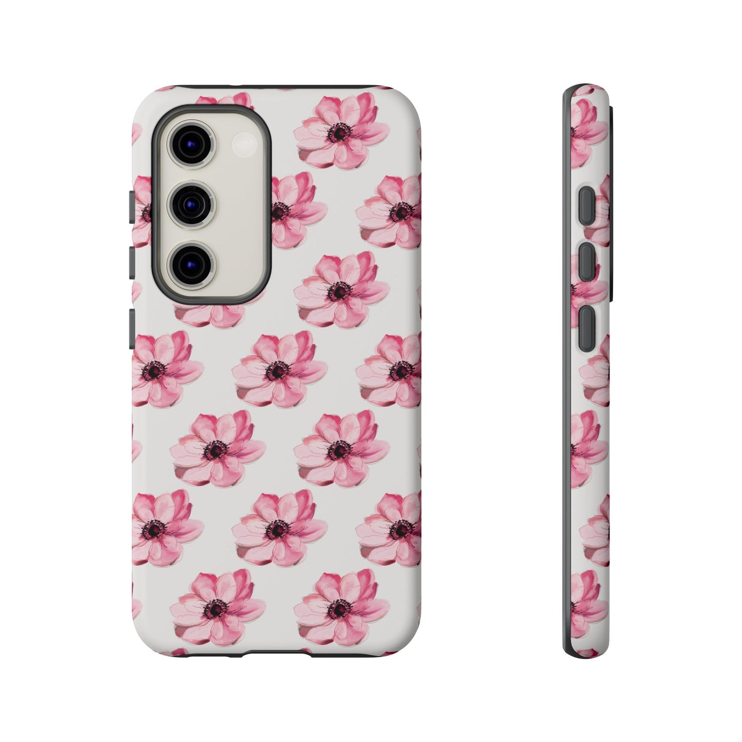 Floral Tough Phone Case - Stylish Protection with Pink Flowers - iPhone Samsung Galaxy Google Pixel - MahaCase