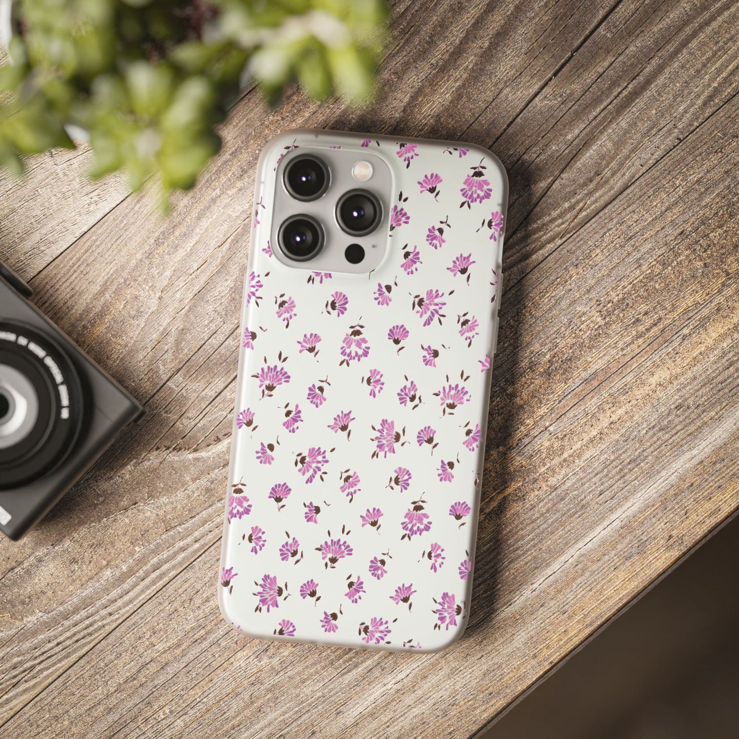 Floral Flexible Phone Case - Flower Pattern, Cute Gift for Her, Stylish Accessory, Spring Vibe, Lightweight Protective Cover- iPhone, Samsung, Gift Packaging - MahaCase