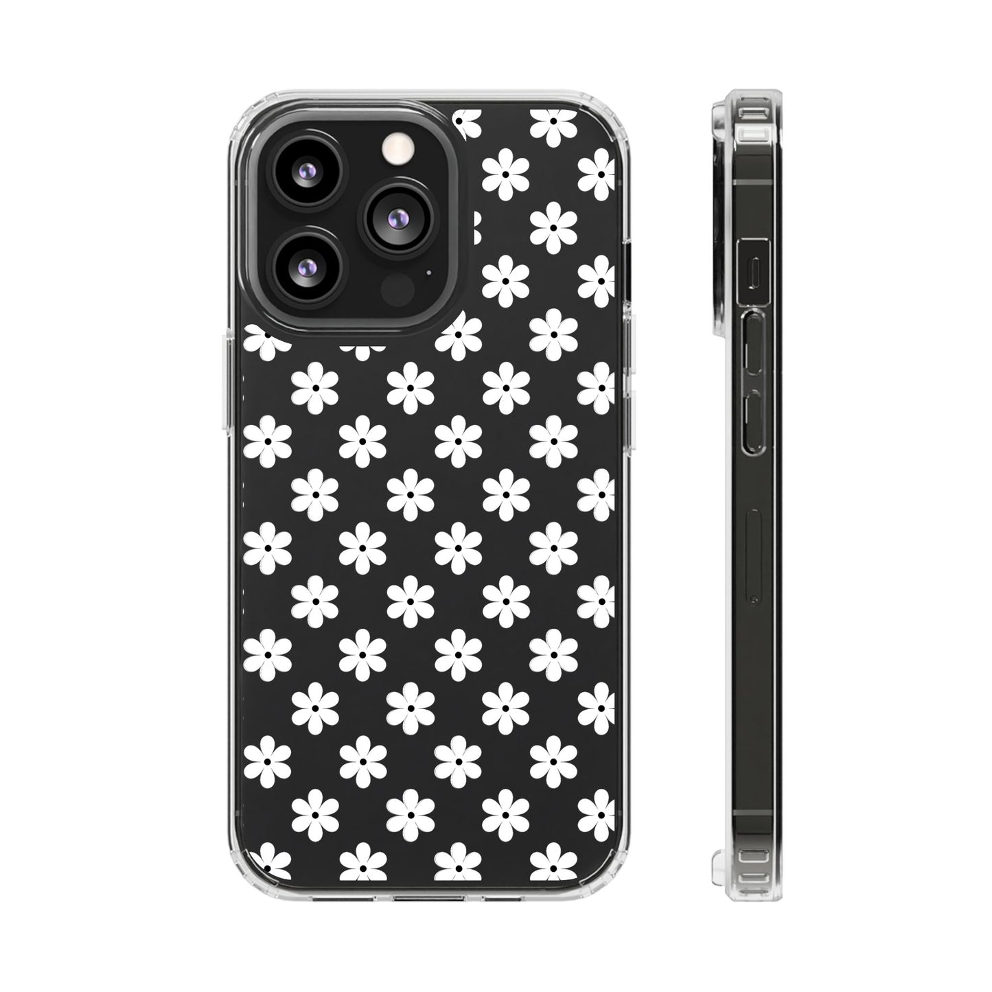 White Floral #222 Clear Cases - MahaCase
