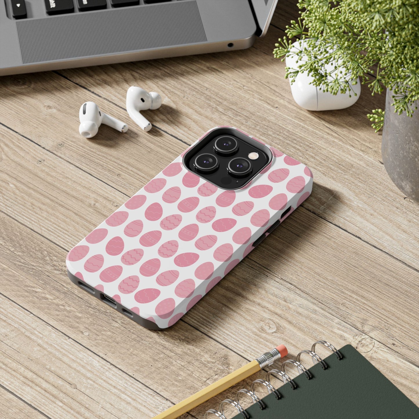 Pink Easter Egg Tough Phone Cases - Durable Protection for Spring Celebrations iPhone Samsung Galaxy - MahaCase