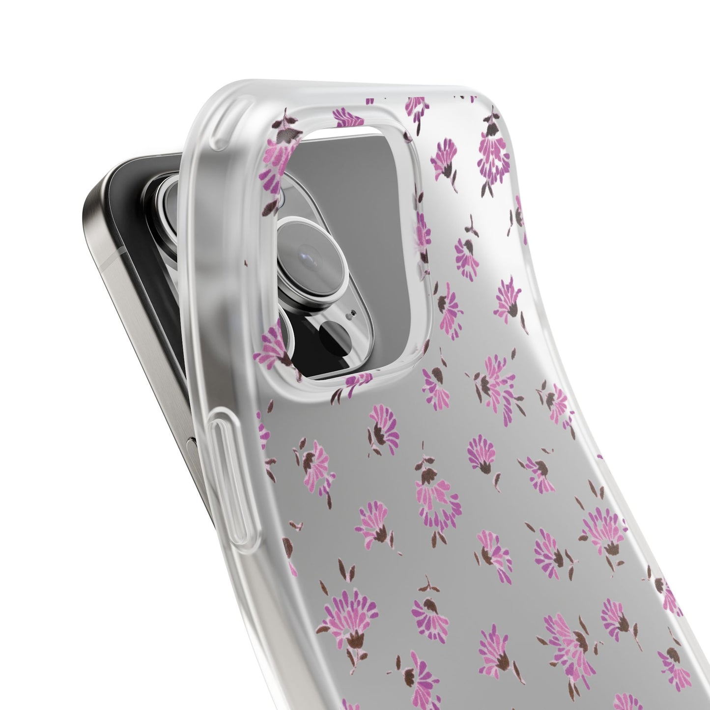 Floral Flexible Phone Case - Flower Pattern, Cute Gift for Her, Stylish Accessory, Spring Vibe, Lightweight Protective Cover- iPhone, Samsung, Gift Packaging - MahaCase
