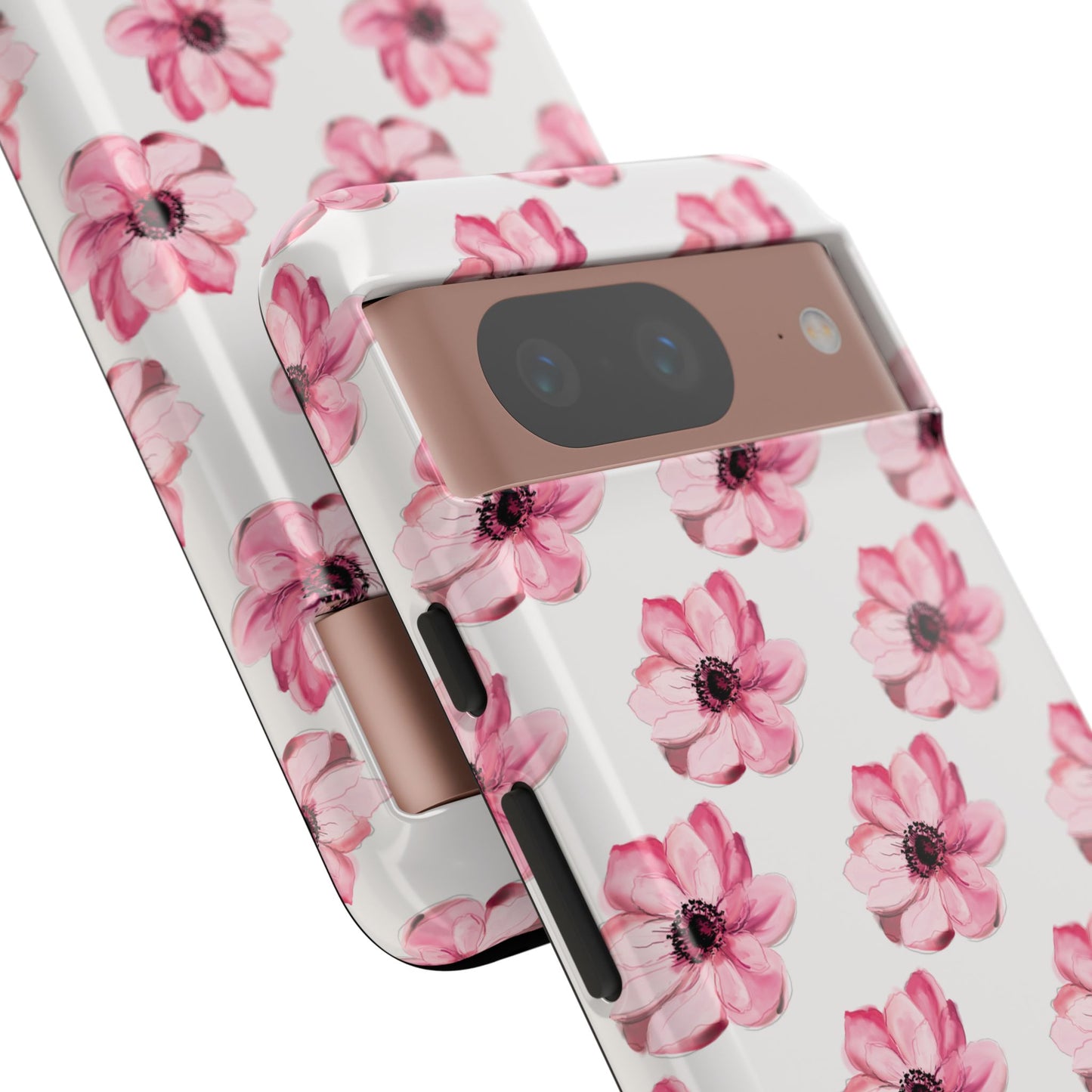 Floral Tough Phone Case - Stylish Protection with Pink Flowers - iPhone Samsung Galaxy Google Pixel - MahaCase