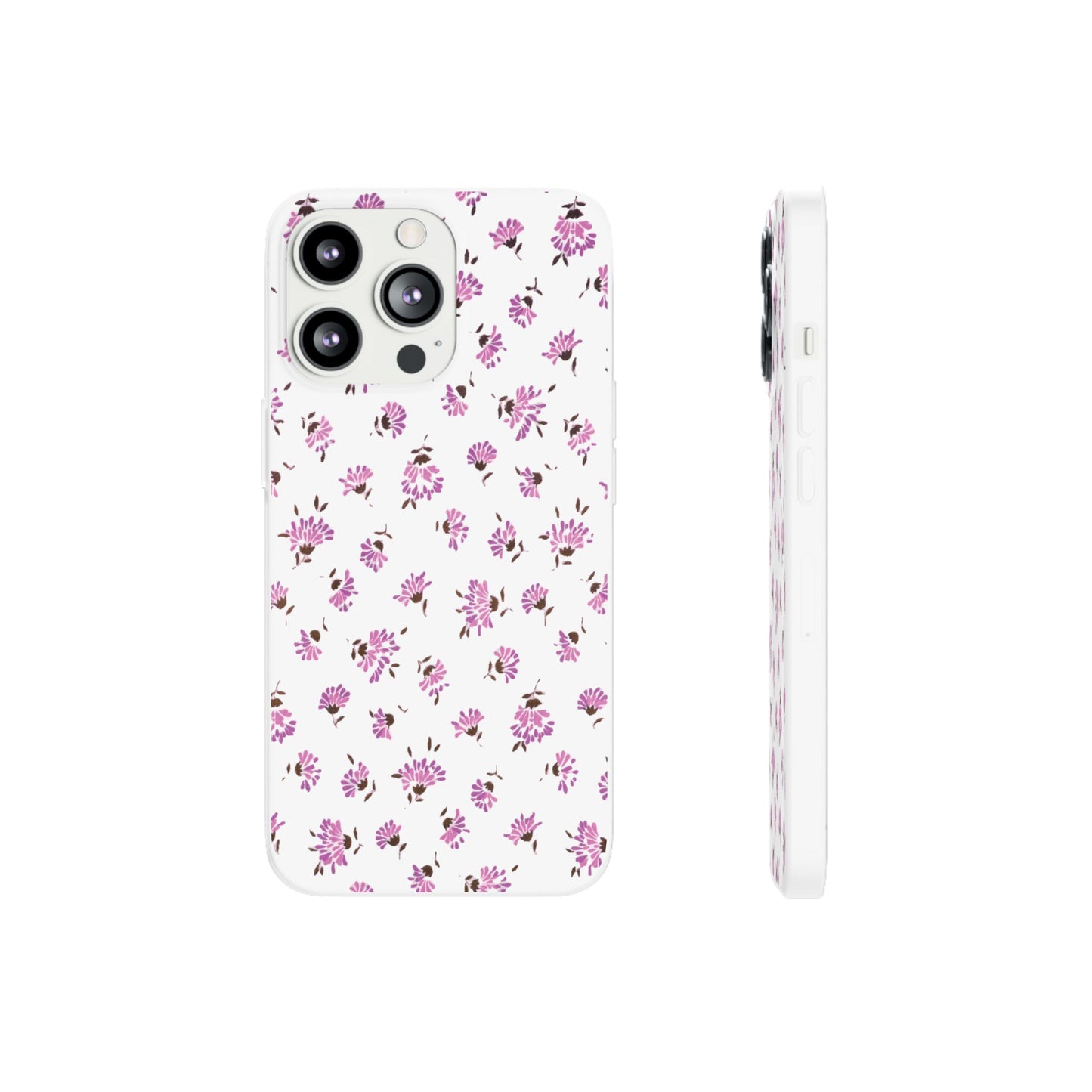 Floral Flexible Phone Case - Flower Pattern, Cute Gift for Her, Stylish Accessory, Spring Vibe, Lightweight Protective Cover- iPhone, Samsung, Gift Packaging - MahaCase