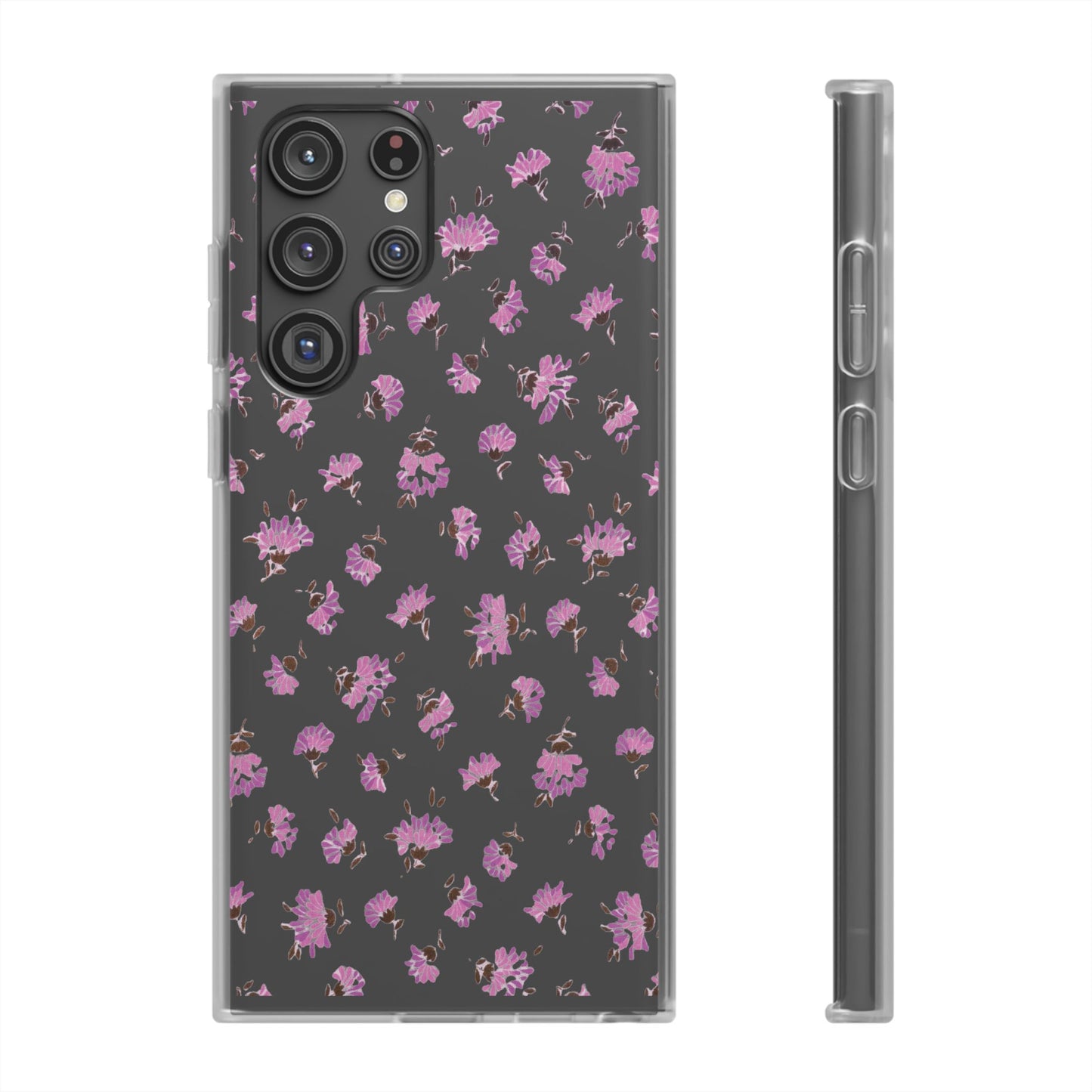 Floral Flexible Phone Case - Flower Pattern, Cute Gift for Her, Stylish Accessory, Spring Vibe, Lightweight Protective Cover- iPhone, Samsung, Gift Packaging - MahaCase