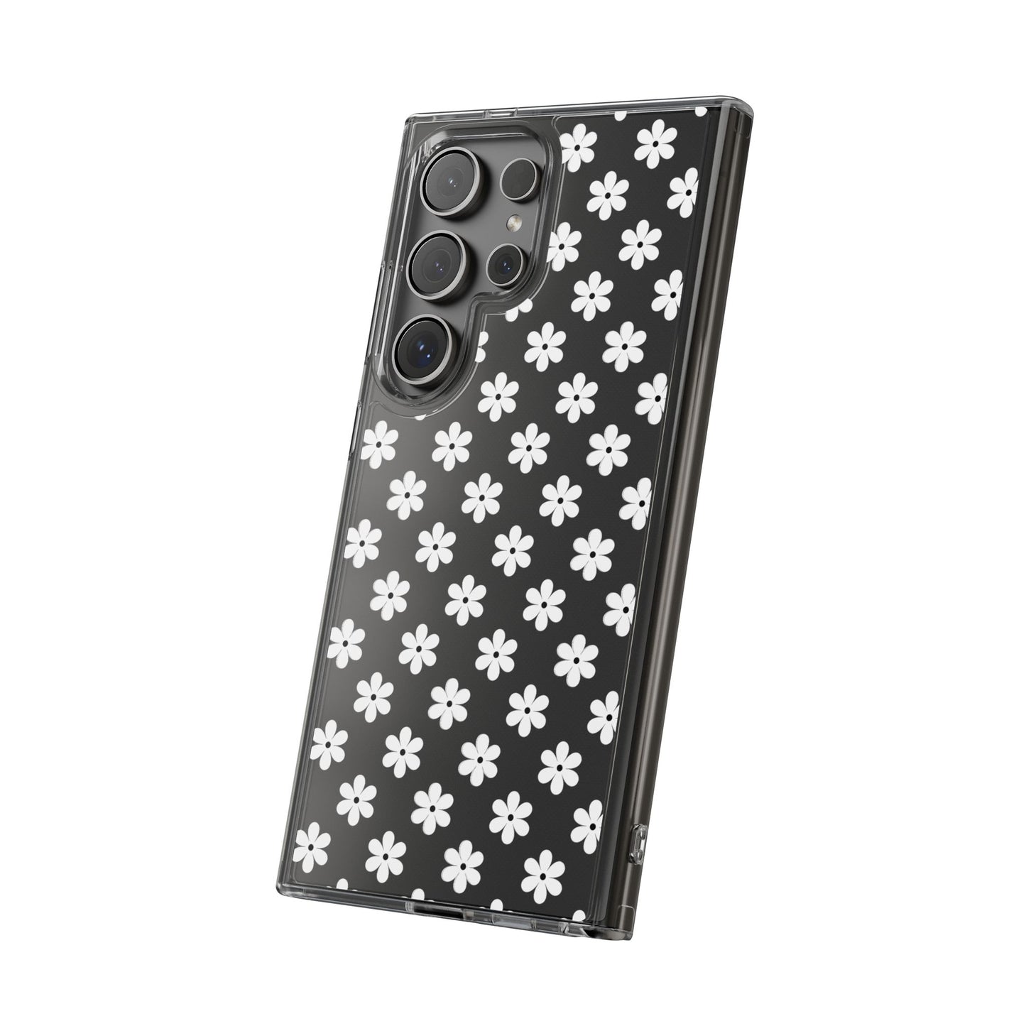 White Floral #222 Clear Cases - MahaCase
