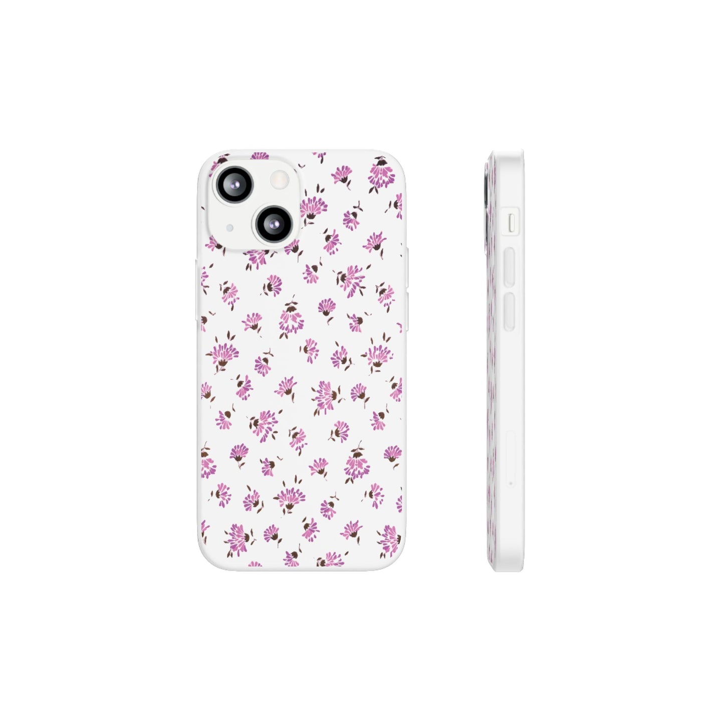 Floral Flexible Phone Case - Flower Pattern, Cute Gift for Her, Stylish Accessory, Spring Vibe, Lightweight Protective Cover- iPhone, Samsung, Gift Packaging - MahaCase