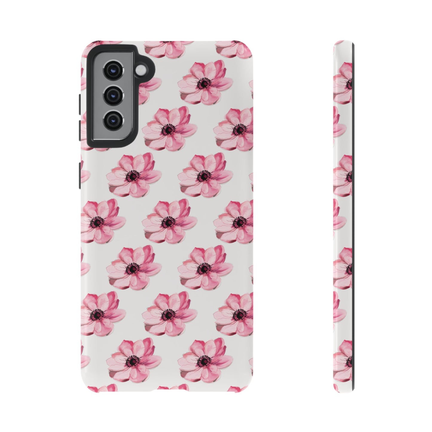 Floral Tough Phone Case - Stylish Protection with Pink Flowers - iPhone Samsung Galaxy Google Pixel - MahaCase