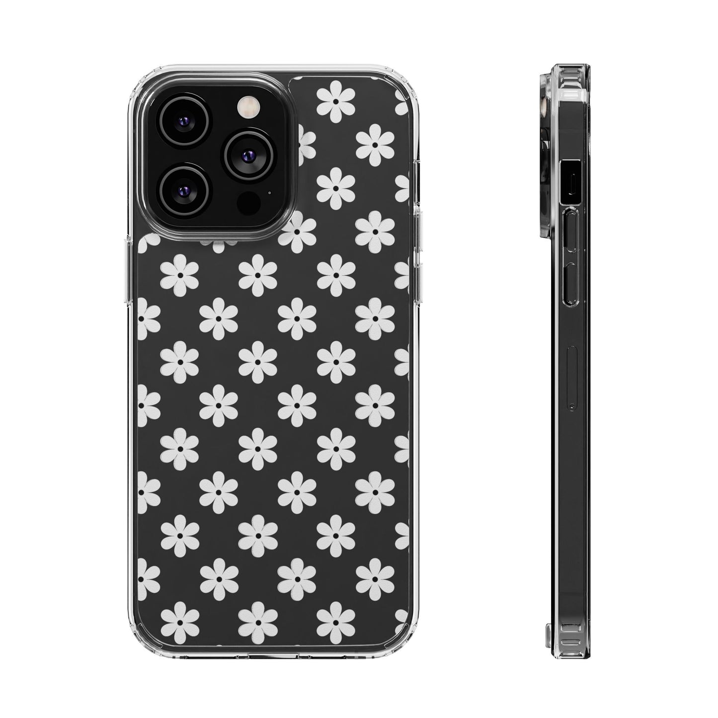 White Floral #222 Clear Cases - MahaCase