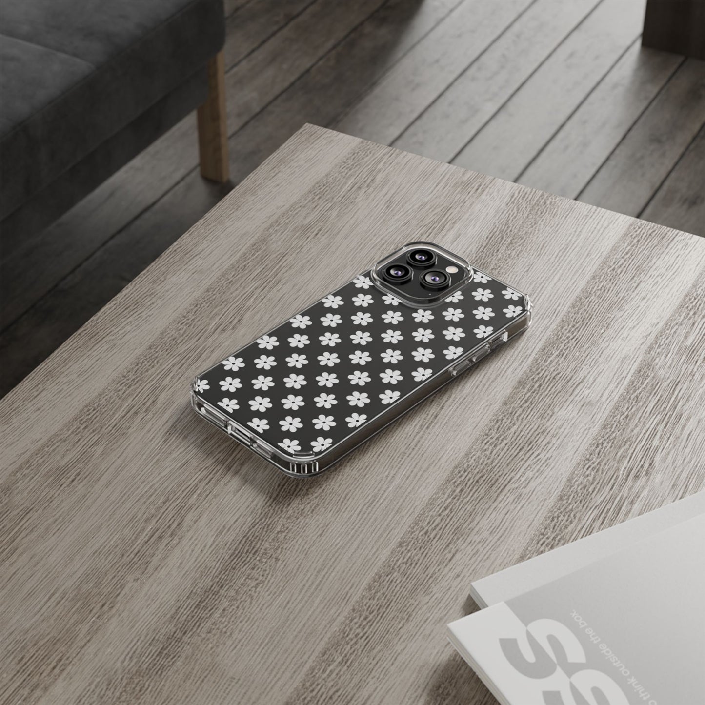 White Floral #222 Clear Cases - MahaCase
