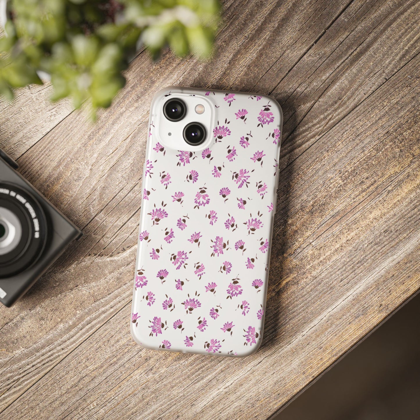 Floral Flexible Phone Case - Flower Pattern, Cute Gift for Her, Stylish Accessory, Spring Vibe, Lightweight Protective Cover- iPhone, Samsung, Gift Packaging - MahaCase