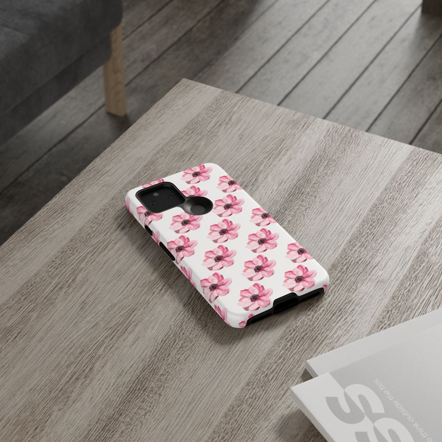 Floral Tough Phone Case - Stylish Protection with Pink Flowers - iPhone Samsung Galaxy Google Pixel - MahaCase
