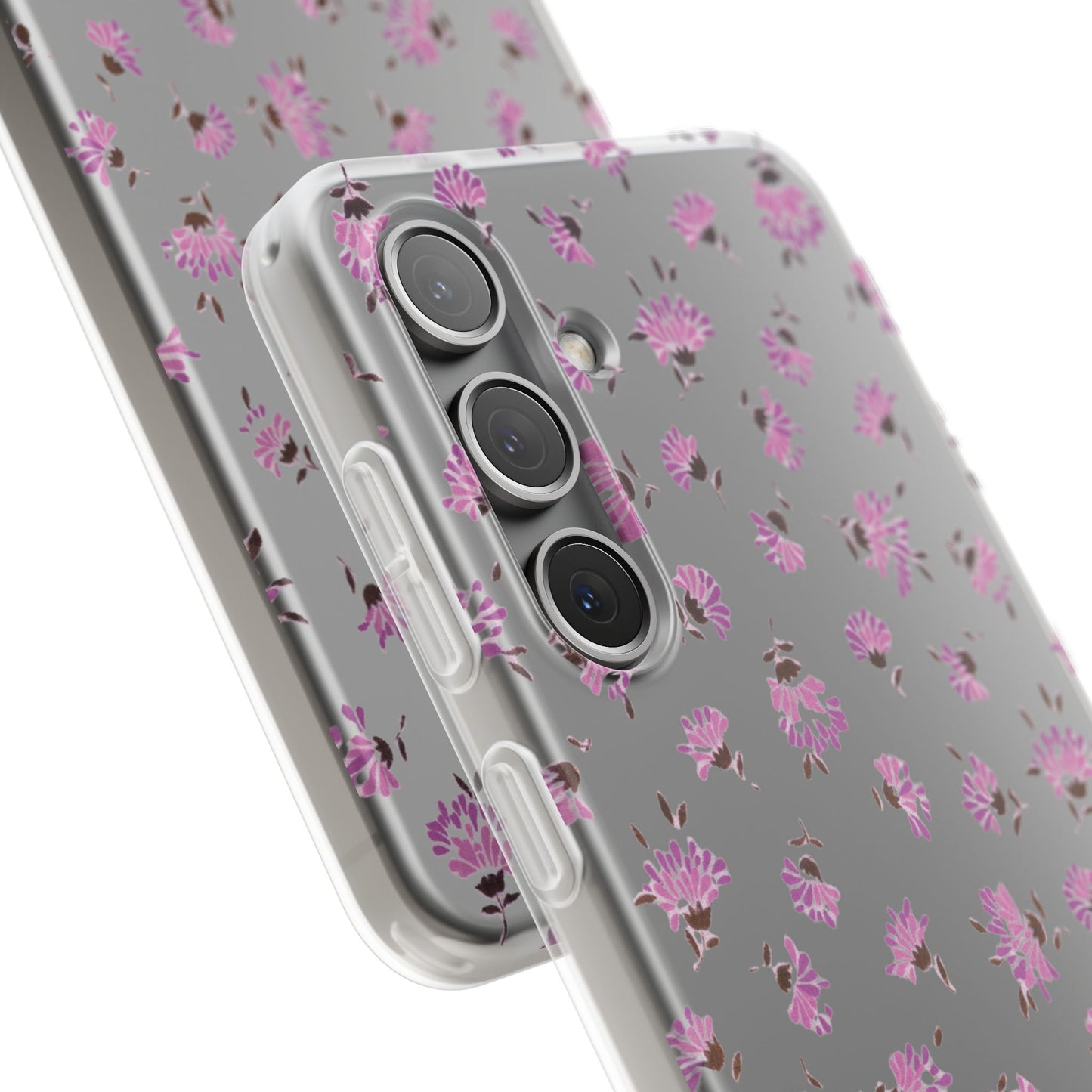 Floral Flexible Phone Case - Flower Pattern, Cute Gift for Her, Stylish Accessory, Spring Vibe, Lightweight Protective Cover- iPhone, Samsung, Gift Packaging - MahaCase