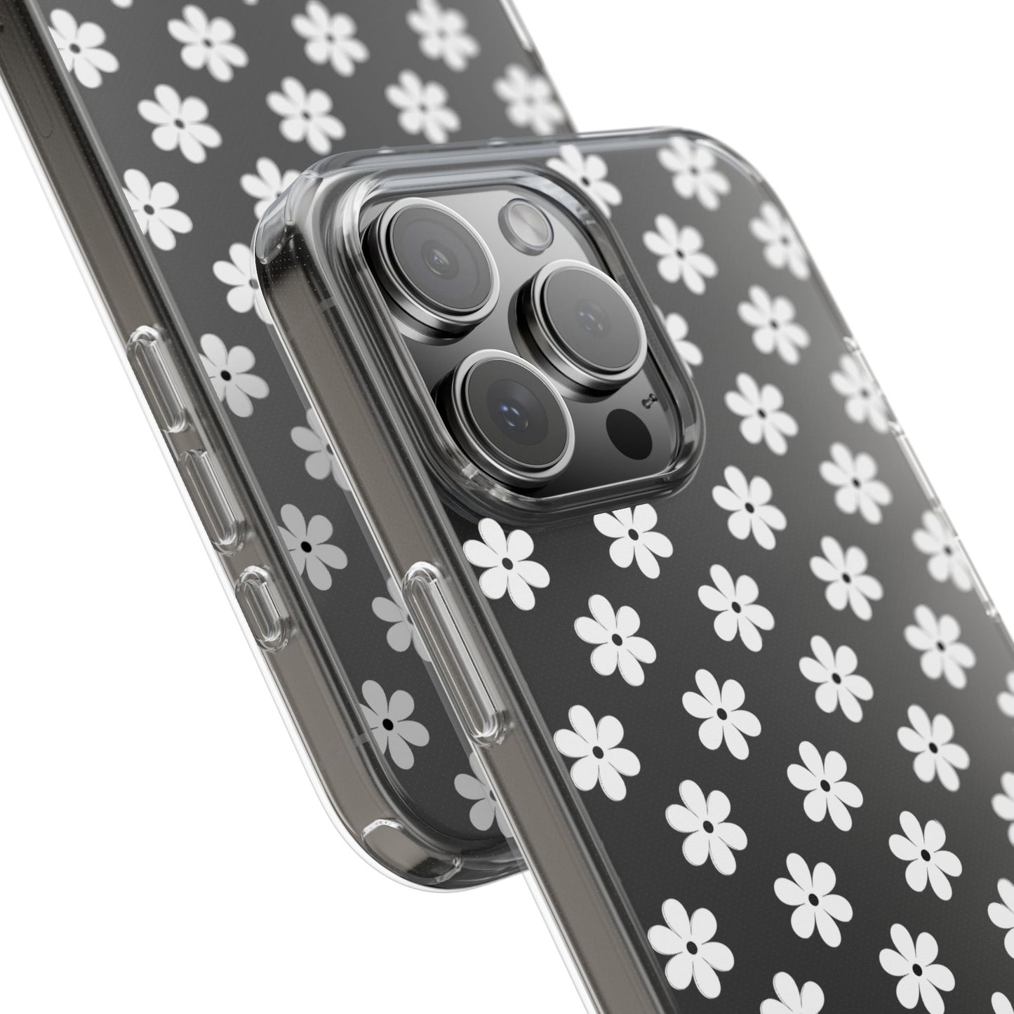 White Floral #222 Clear Cases - MahaCase